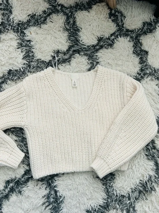 H&M V-Neck Ribbed Crop Sweater - Picture 4 of 6